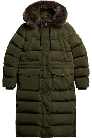 Superdry Gewatteerde jas Everest Faux Fur Longline Jkt