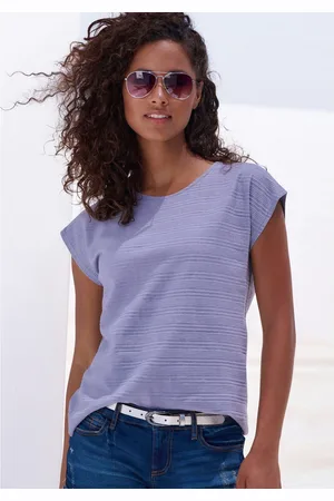 vivance collection T-shirt Met modieuze streepstructuur in een zachte katoenkwaliteit (1-delig)