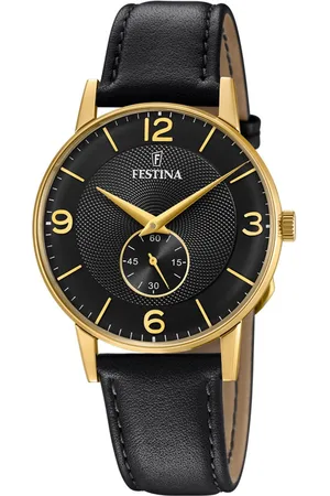 Festina Kwartshorloge Retro, F20567/4 Horloge, herenhorloge, dameshorloge, leren band, decentrale seconde
