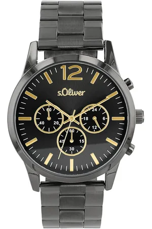QS by s.Oliver Chronograaf Horloge, quartz, herenhorloge, stopwatchfunctie, 12/24-uursweergave