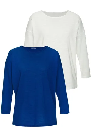 vivance collection Shirt met lange mouwen Met modieuze structuur van kreukvrije kwaliteit met katoen (Set van 2)
