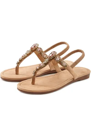 Lascana Teenslippers Sandaal, pantoletten met sierstenen VEGAN