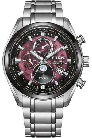 Citizen Radiografische chronograaf Tsuki-yomi Polshorloge, herenhorloge, solar, titanium, stopwatchfunctie, maanfase