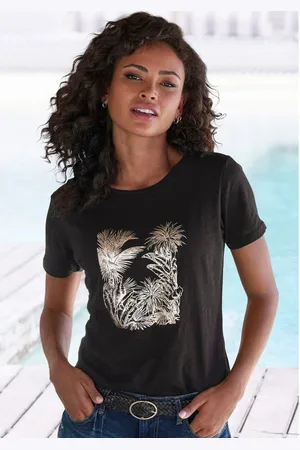 vivance collection T-shirt Met goudkleurig glanzend folieprint