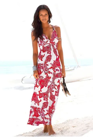 Lascana Maxi-jurk met verstelbare halslijn, zomerjurk, strandjurk