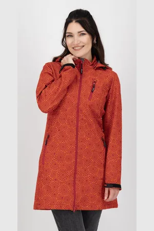 DEPROC-Active Softshell-jack SHELBY LONG lichte softshell korte mantel met afneembare capuchon