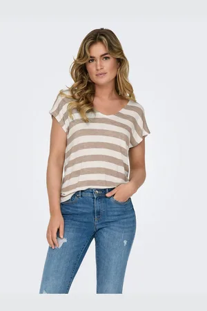 ONLY Shirt met V-hals ONLLIRA LIFE S/S V-NECK TOP JRS NOOS