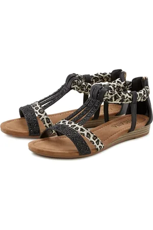 Lascana Sandalen Zomerschoen Sandalette, zomerschoen met versiering en kleine sleehak VEGAN