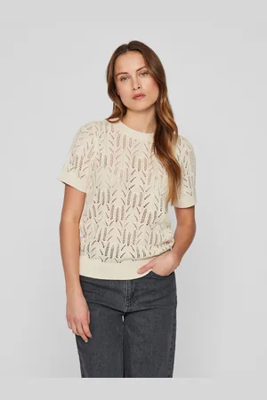 VILA Trui met korte mouwen VICOTTI S/S O-NECK KNIT TOP - NOOS