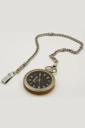 Green Time Zakhorloge ZW152A Quartz horloge, houten horloge, herenhorloge (set, 2-delig, Met ketting)
