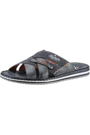 Rieker Slippers , zomerschoen, slippers, badschoen, met contrastkleurige raamstiksels