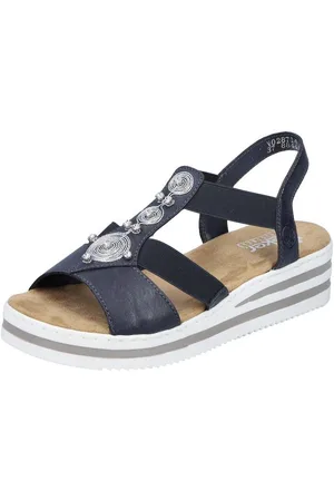 Rieker Sandalen , zomerschoen, sandaal, sleehak, met gestreepte zool