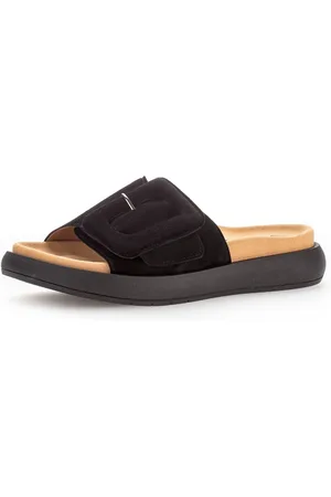 Gabor Slippers , plateau, zomerschoen, slippers met grote decoratieve gesp