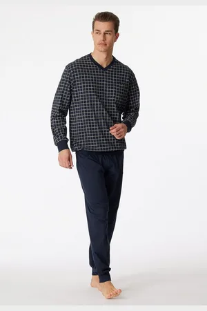 Schiesser Pyjama "Dark Sapphire" met klassiek ruitmotief (2-delig)