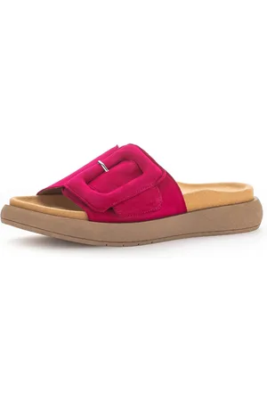 Gabor Slippers , plateau, zomerschoen, slippers met grote decoratieve gesp