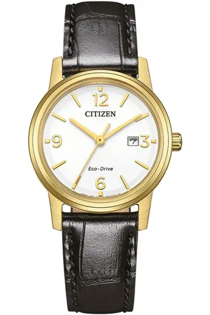 Citizen Solarhorloge Polshorloge, dameshorloge, roestvrijstalen band, analoog, datum, Eco-Drive