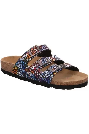 Rohde Slippers Alba , zomerschoenen, slippers, pantoffels met kleurrijke print, g-breedte = breed