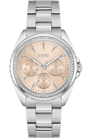 HUGO BOSS Multifunctioneel horloge ATEA Quartz horloge, dameshorloge, armbanduhr, glaskristallen, datum