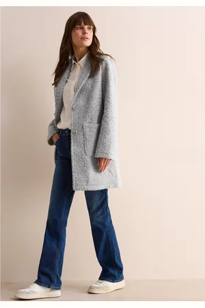 CECIL Lange jas in wol-look