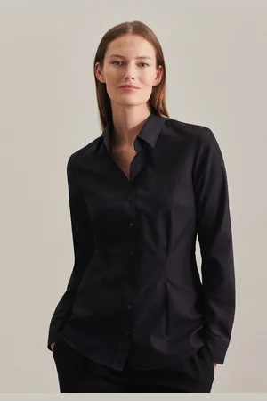 Seidensticker Overhemdblouse Lange mouwen kraag uni