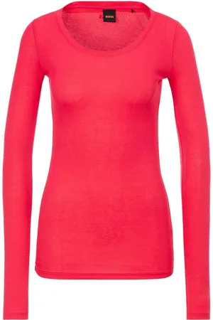 HUGO BOSS Shirt met lange mouwen C_Elayer met diepe hals