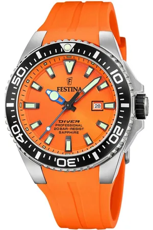 Festina Duikhorloge Diver Collection Horloge, quartz, herenhorloge, roestvrijstalen band, tot 20 bar waterdicht.