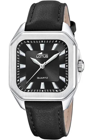 Lotus Kwartshorloge Square Horloge, dameshorloge, leren band, analoog