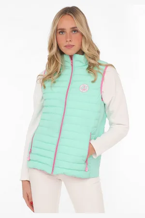 Zwillingsherz Bodywarmer met anker motief, staande kraag en contrasterende ritsen
