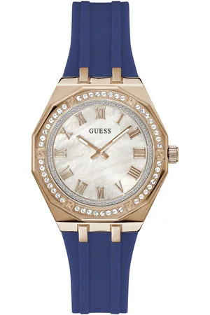 Guess Kwartshorloge Desire Horloge, dameshorloge, kristallen, mineraalglas, stalen band