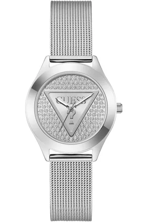 Guess Kwartshorloge GLITZ PLAQUE Horloge, dameshorloge, stalen band, mineraalglas, analoog