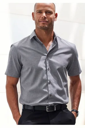 H.I.S Overhemd met korte mouwen Regular fit elastisch jacquard korte mouwen shirt