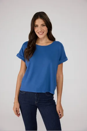 Lieblingsstück Shirt met ronde hals CamilaEp met geborduurd logo