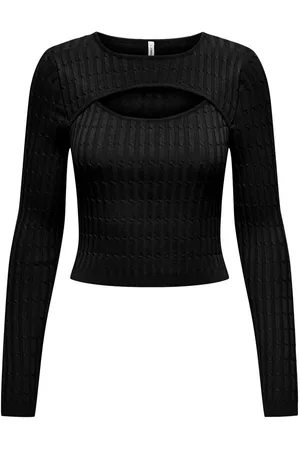 ONLY Gebreide trui ONLMEDDI LS CABLE CROP O-NECK CC KNT