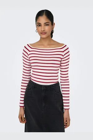 ONLY Shirt met lange mouwen ONLGLAMOUR L/S BOAT NECK TOP BOX CC JRS