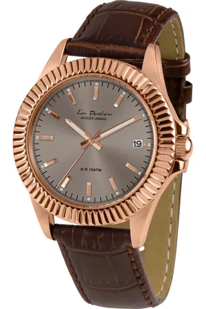 Jacques Lemans Kwartshorloge La Passion Polshorloge, dameshorloge, leren band, analoog, datum, lichtindex