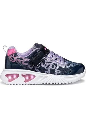 Geox Sneakers J ASSISTER GIRL knipperschoen , klittenbandschoen met kleurrijke glitterstrikpatroon en knipperfunctie