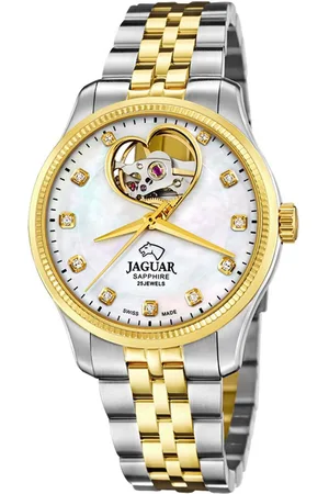 Jaguar Automatisch horloge Polshorloge, dameshorloge, open balans in hartvorm, saffierglas, Swiss Made