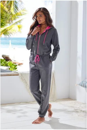 KangaROOS Jumpsuit met logo-print op het been