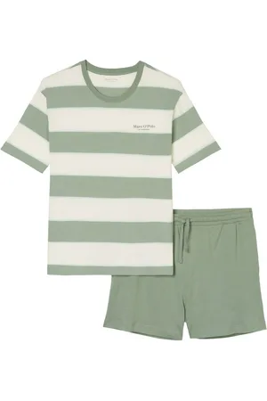 Marc O’ Polo Shortama Mix & Match Cotton met t-shirt en shorts (2-delig)
