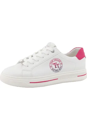 TOM TAILOR Plateausneakers , lage schoen, vrijetijdsschoen, veterschoen, contrastafwerking op de hiel
