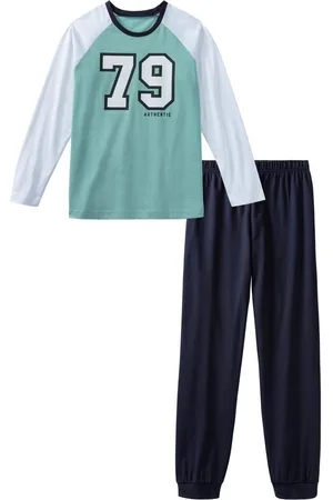 AUTHENTIC LE JOGGER Pyjama Voor jongens Pyjama met grote college-print aan de voorkant (2-delig, 1 stuk)