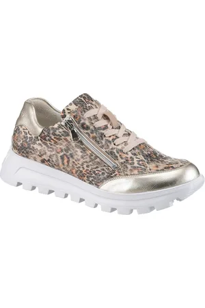 Waldläufer Plateausneakers H-AJALA , vrijetijdsschoen, lage schoen, veterschoen in leoprint, comfortwijdte h