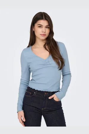 ONLY Shirt met lange mouwen ONLBETTY L/S V-NECK TOP CC JRS
