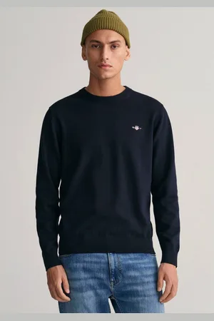 GANT Trui met ronde hals CLASSIC COTTON C-NECK Premium breipullover van zachte 100% katoen, overgangspullover