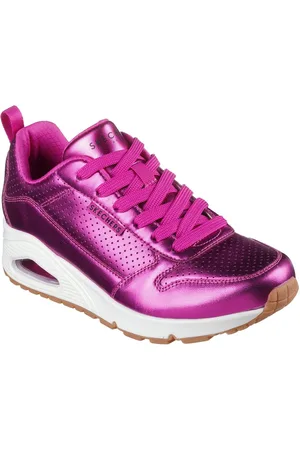 Skechers Sneakers Uno - Metallixs , sleesneaker, plateausneaker, veterschoen, lage schoen in metallic-look