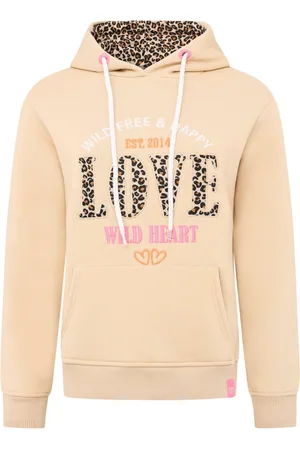 Zwillingsherz Hoodie "Wild Love" met tekst leo love en borduursel