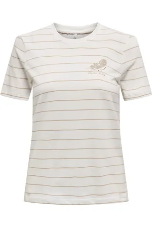 ONLY Shirt met korte mouwen ONLKITA LIFE REG S/S FEATHERS TOP JRS