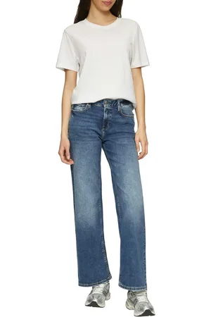 QS by s.Oliver Stretch jeans CATIE Wide Leg in blauwe wassing
