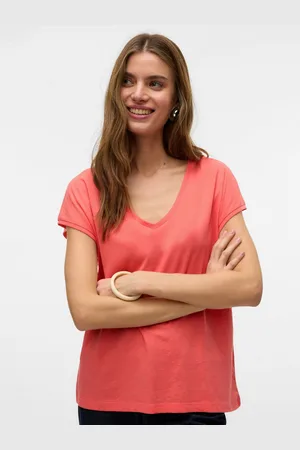 VERO MODA Shirt met korte mouwen VMLUNA SS V-NECK TEE JRS NOOS