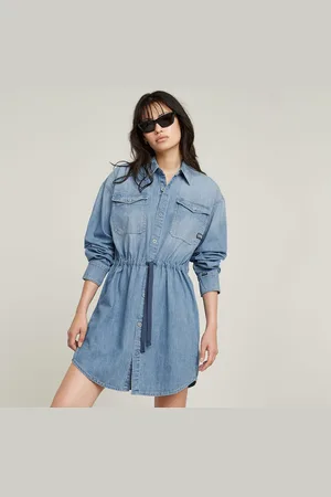 G-Star Jeans jurk Relaxed Drawcord Denim Dress